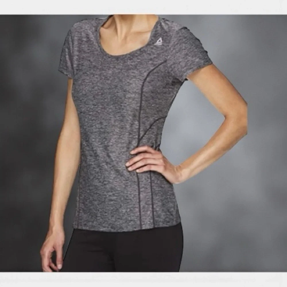 Reebok Women's Heathered Gray Short Sleeve Tee (Slim) - Picture 1 of 5
